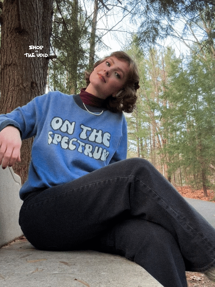 ON THE SPECTRUM (tri-tone groovy blue design) classic fit crewneck product image (2)