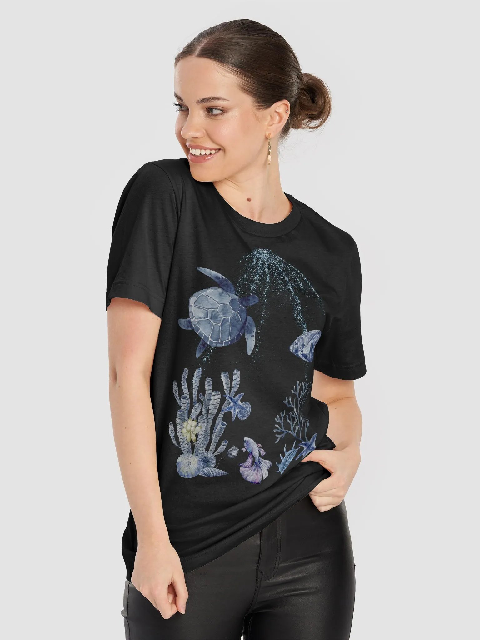 Aqua Life Watercolor T-Shirt product image (4)