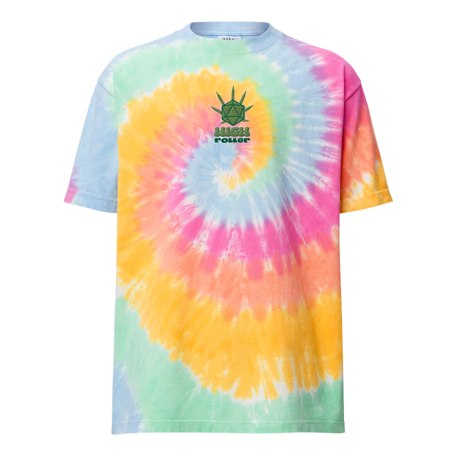 High Roller TTRPG Embroidered Tie-Dye Tee product image (1)