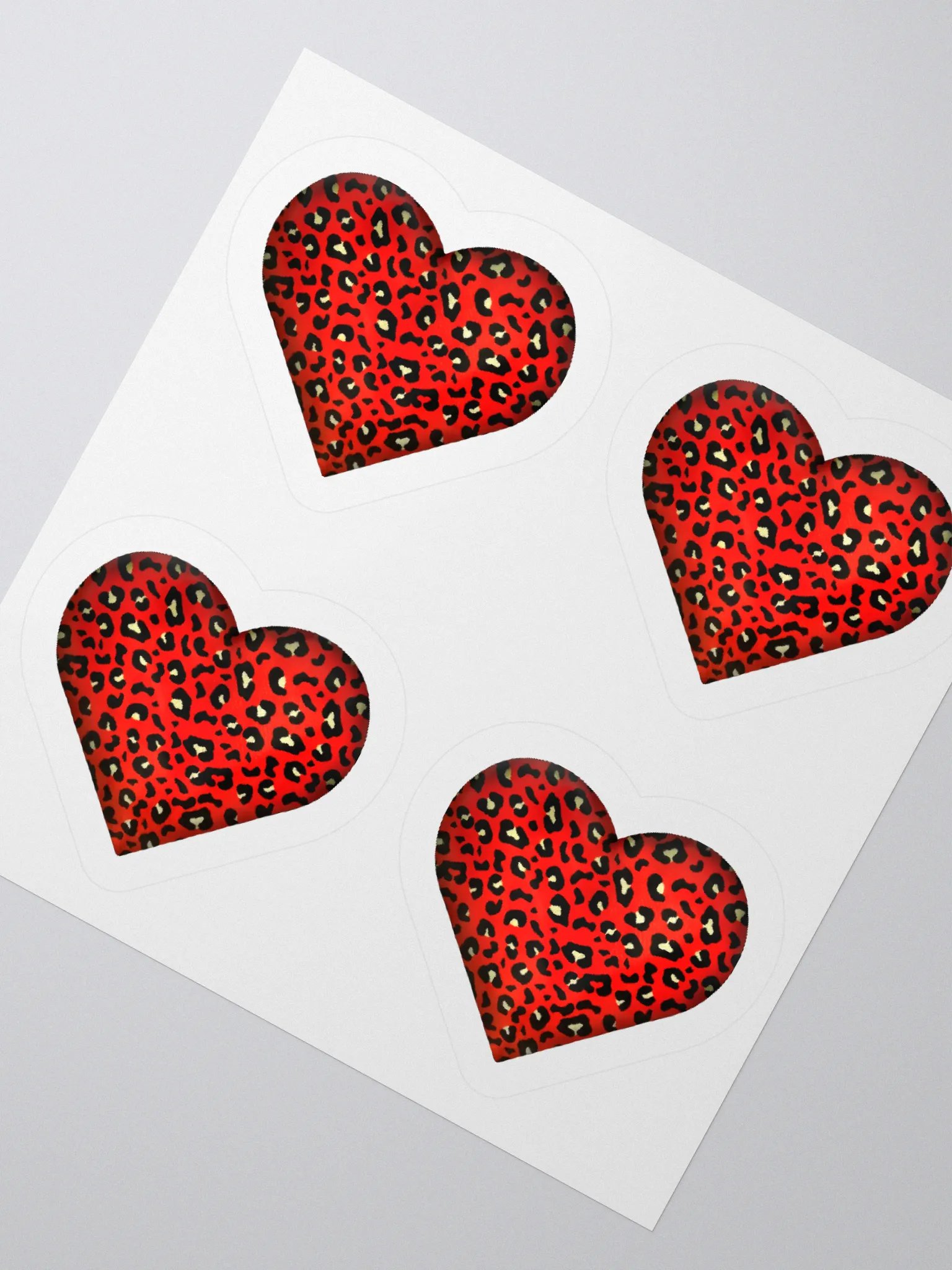 Leopard Skin Red Heart - Kiss Cut Sticker product image (2)