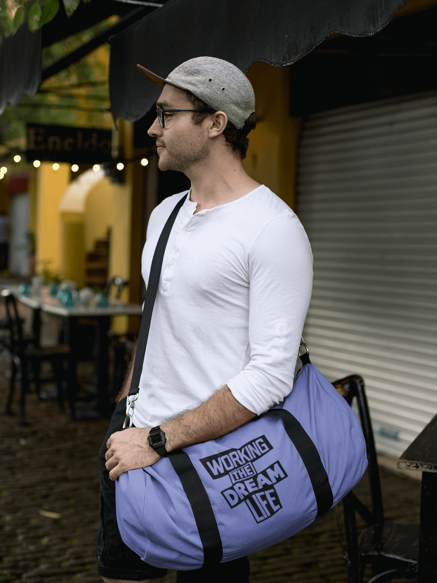 Purple All-Over Print Duffle Bag – Working The Dream Life | Premium Travel & Work Lifestyle Statement product image (4)