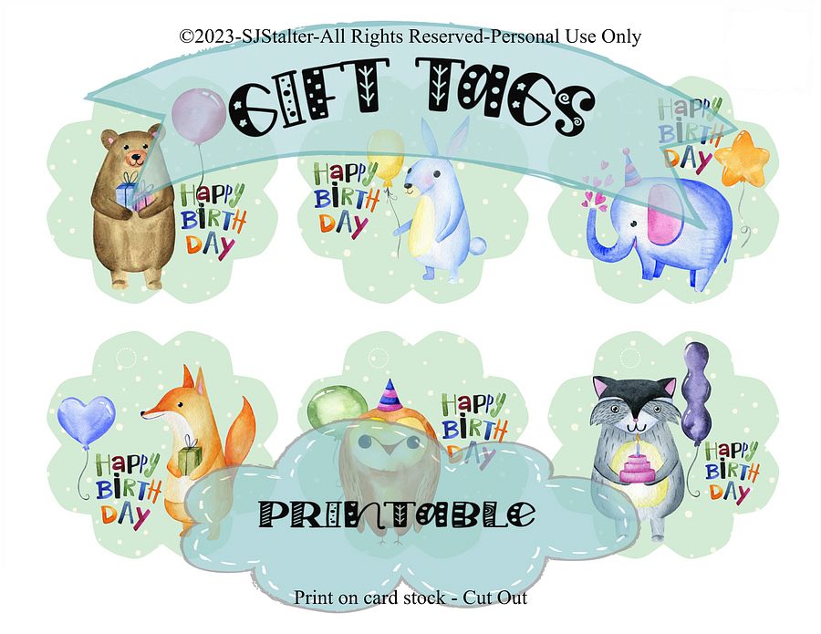 Happy Birthday Animals | Printable Gift Tags | product image (2)