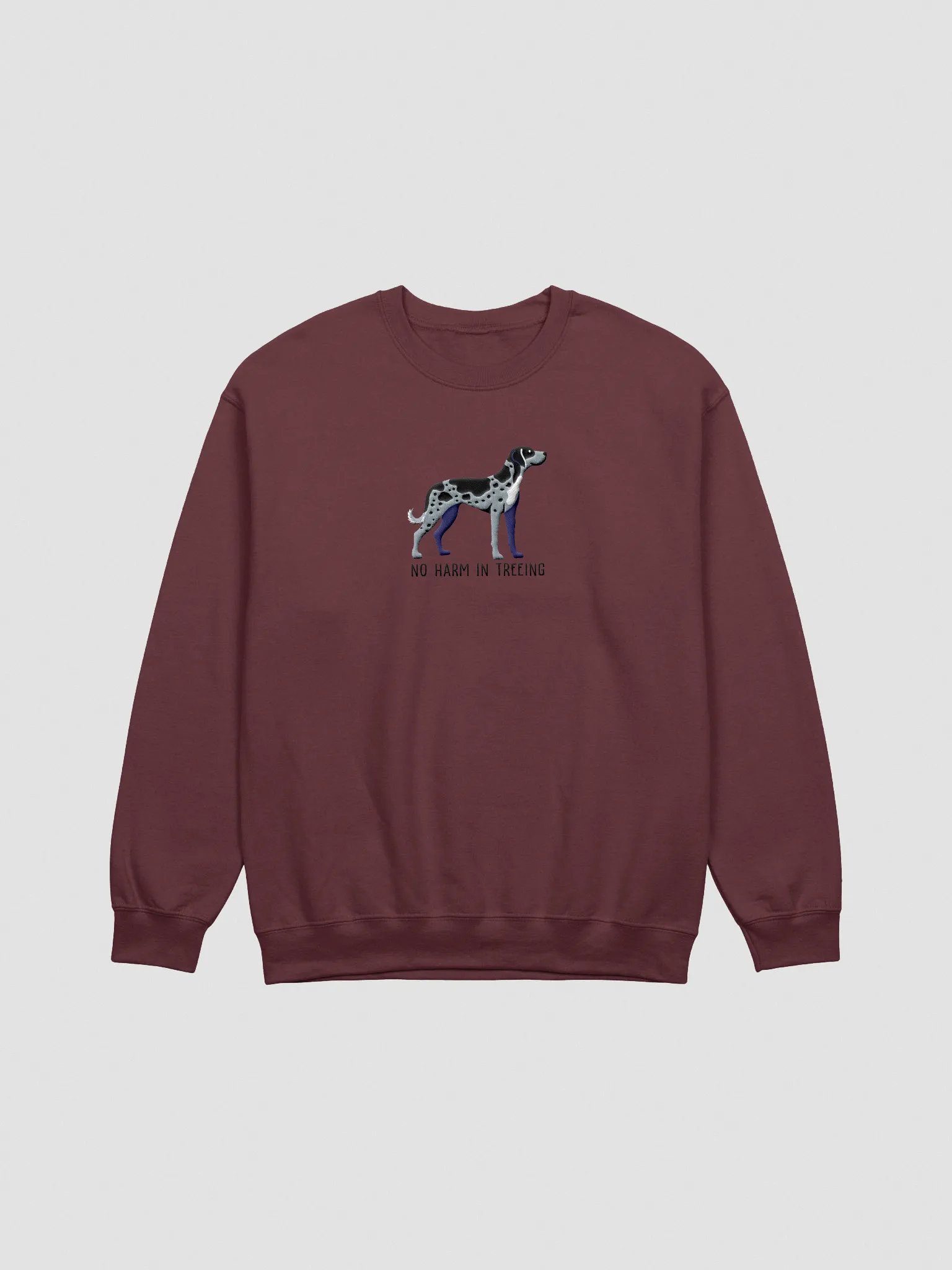No Harm in Treeing Sweatshirt (Embroidered) of a Catahoula Leopard Dog(Blue Leopard) product image (3)