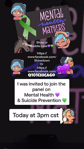 #MentalHealthMatters 💜💚 — today is gonna be one of those days, I was invited by @q101chicago ’s Lauren O’Neil to attend a pan...