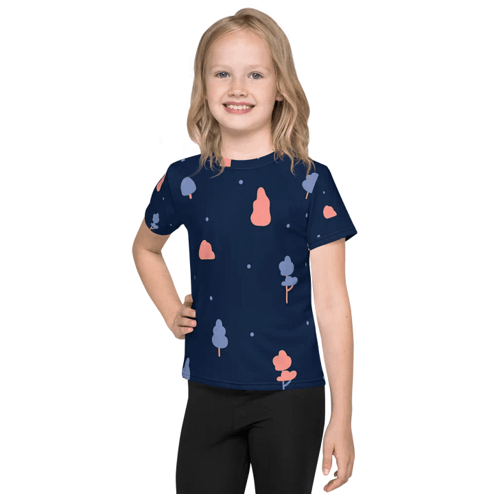 Kids' Navy Playful Trees T-Shirt product image (1)