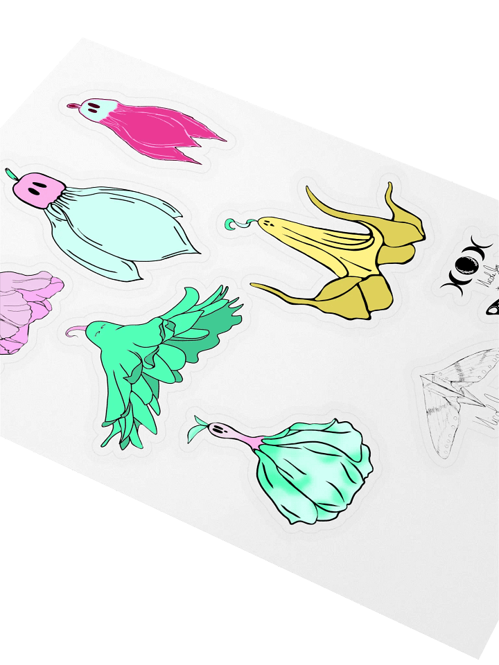 Floral Ghostie Creatures Sticker Sheet product image (2)