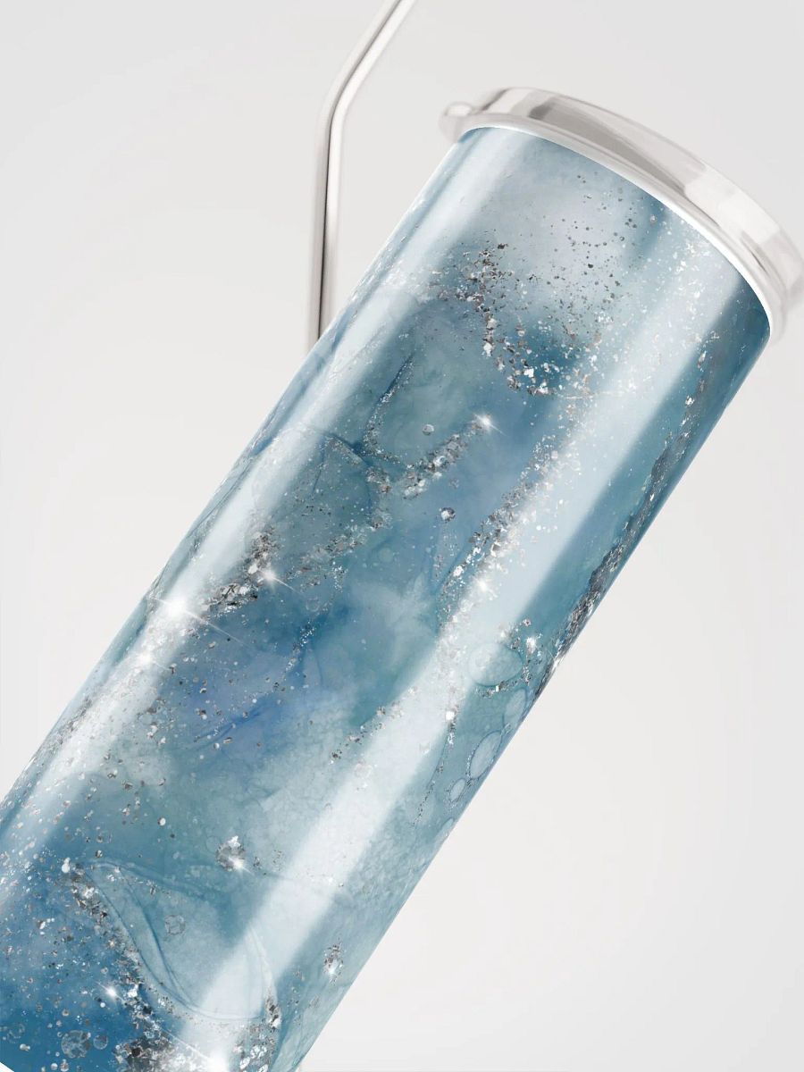 Blue and Silver Stainless Steel Tumbler | Eco-Friendly 20oz with Reusable Straw product image (5)