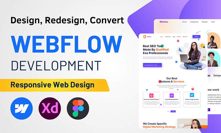 Design and Develop Responsive Webflow Websites, Figma to Webflow product image (1)