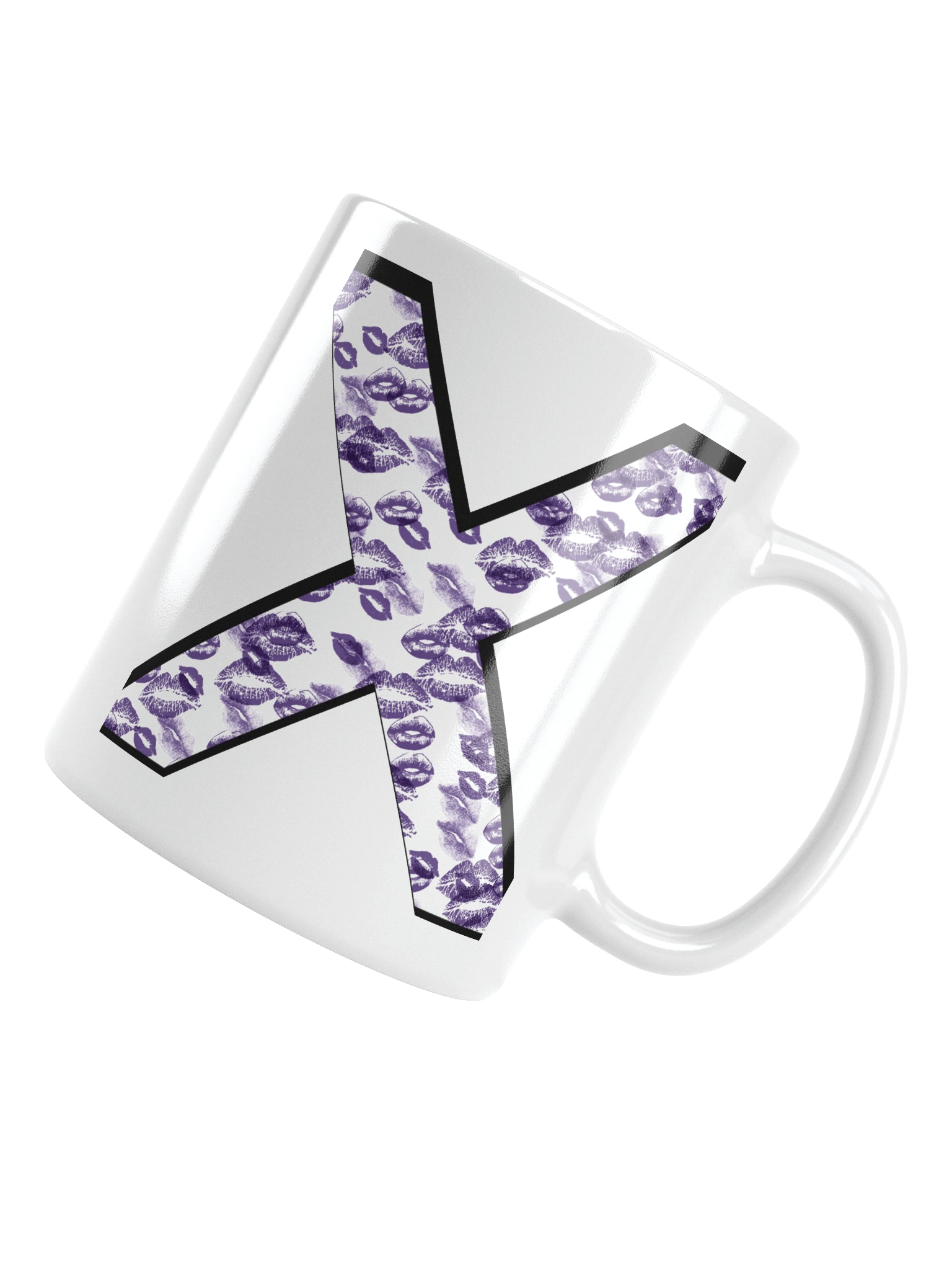 White X Purple Lipstick Kisses | Glossy White Mug product image (10)