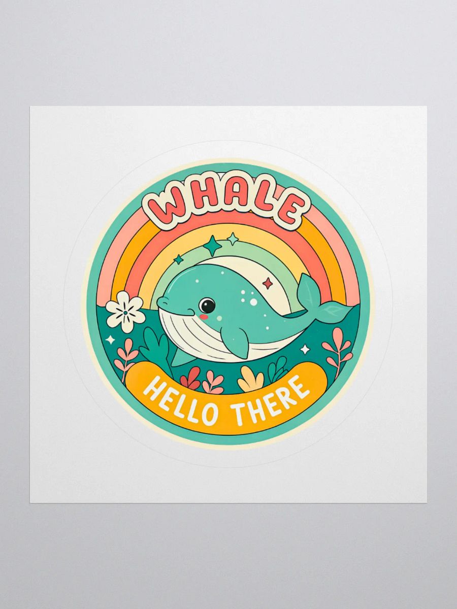 Whale Hello There Kiss Cut Sticker product image (3)