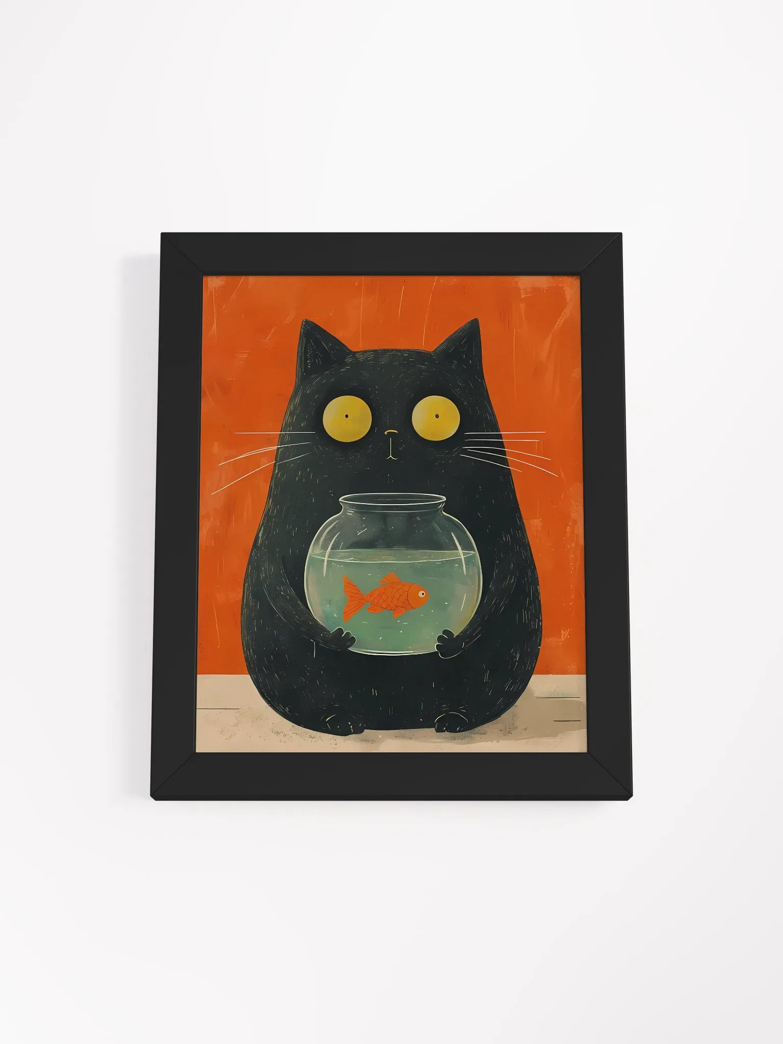 Whimsical Cat and Fishbowl Poster product image (2)