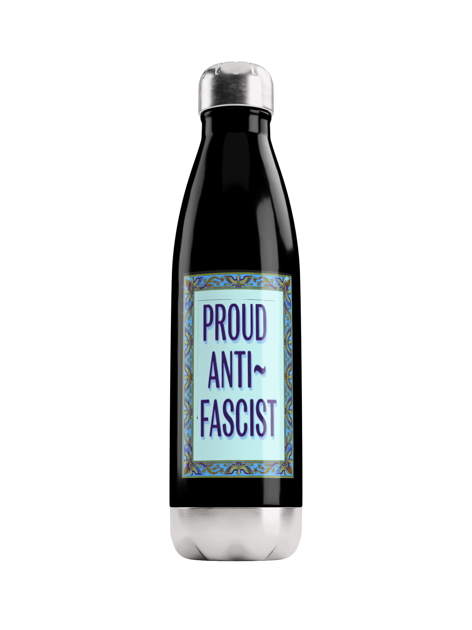“Topple the Tyrant” Stainless Steel Water Bottle – Antifascist, Humorous, Collectible product image (2)