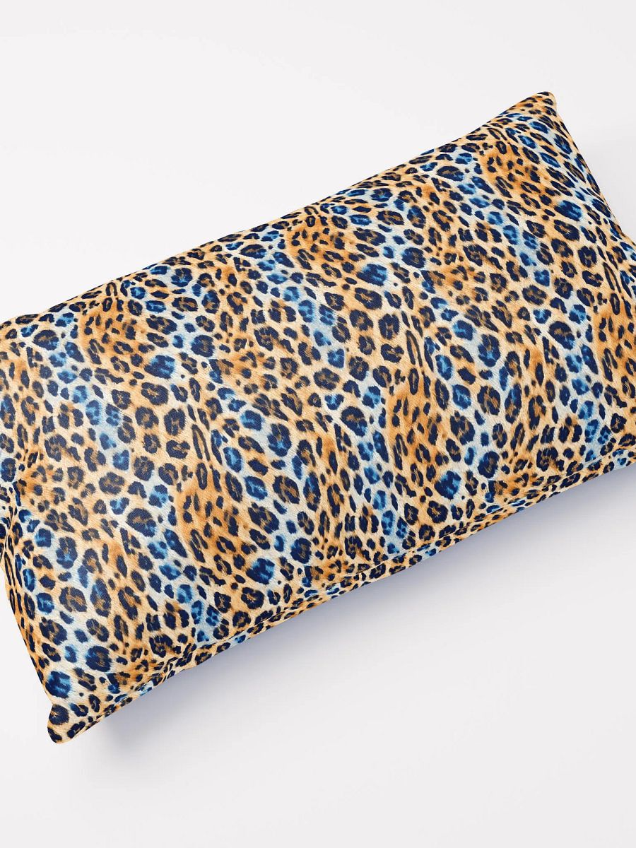 Blue Brown Leopard Pillow product image (11)