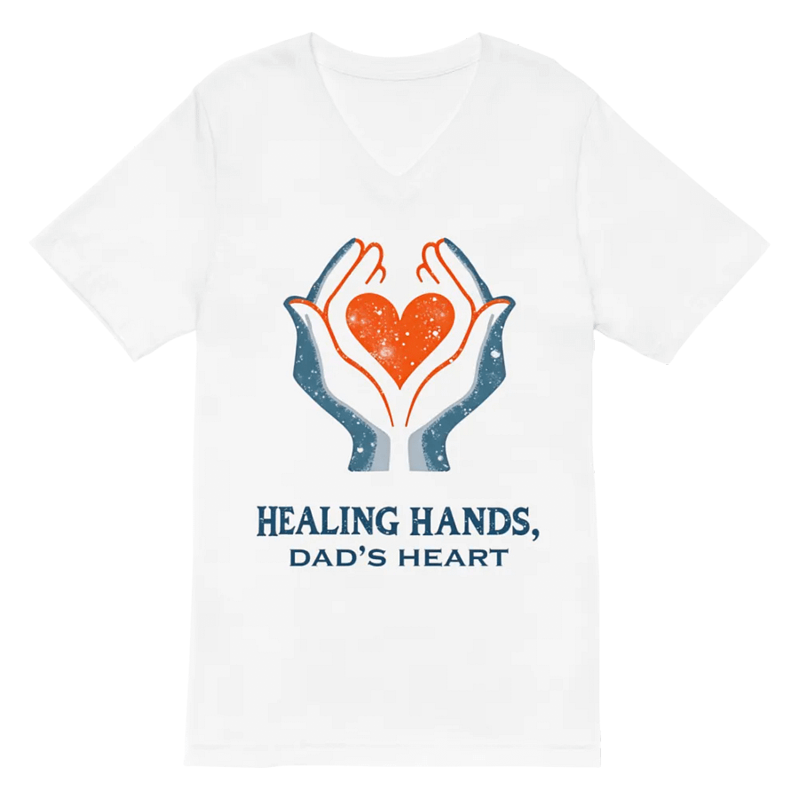 Flaming Heart , Dad's heart, Healing Hands V-Neck Tee product image (6)