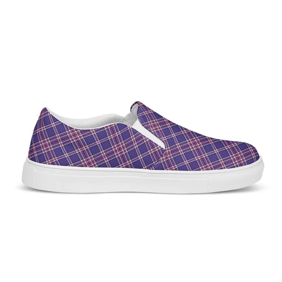 Purple Orchid and Violet Plaid Women's Slip-On Shoes product image (5)