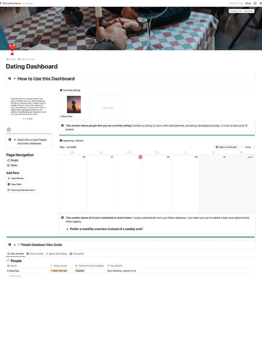 Complete Dating Dashboard (Notion Template) product image (2)