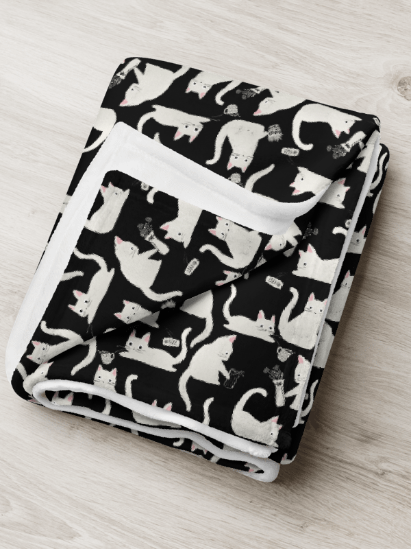 Bad Cats Knocking Stuff Over Throw Blanket, Black product image (8)