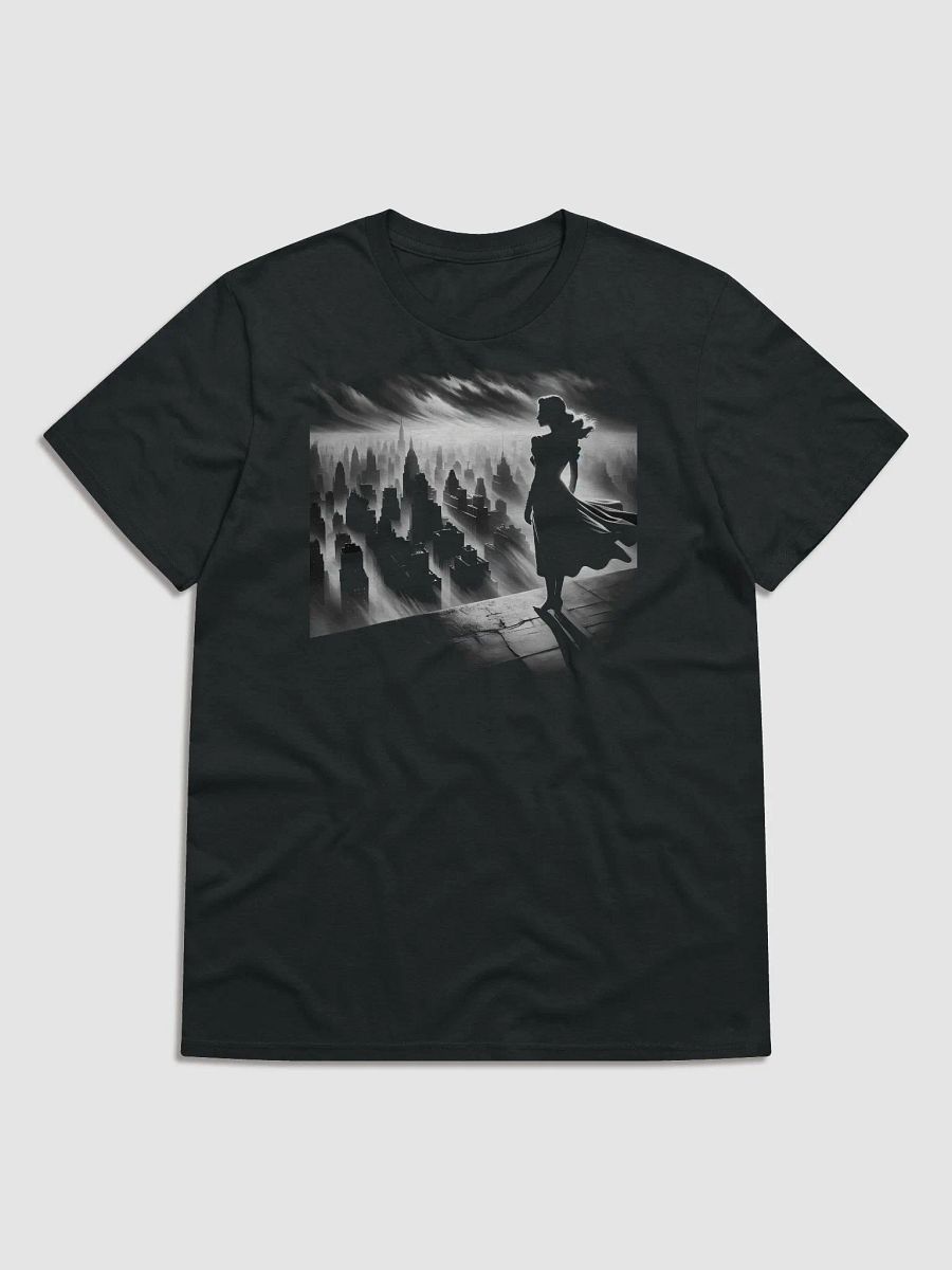 Rooftop Dreams Over Noir Cityscape (Front Print Womens Tee) product image (1)