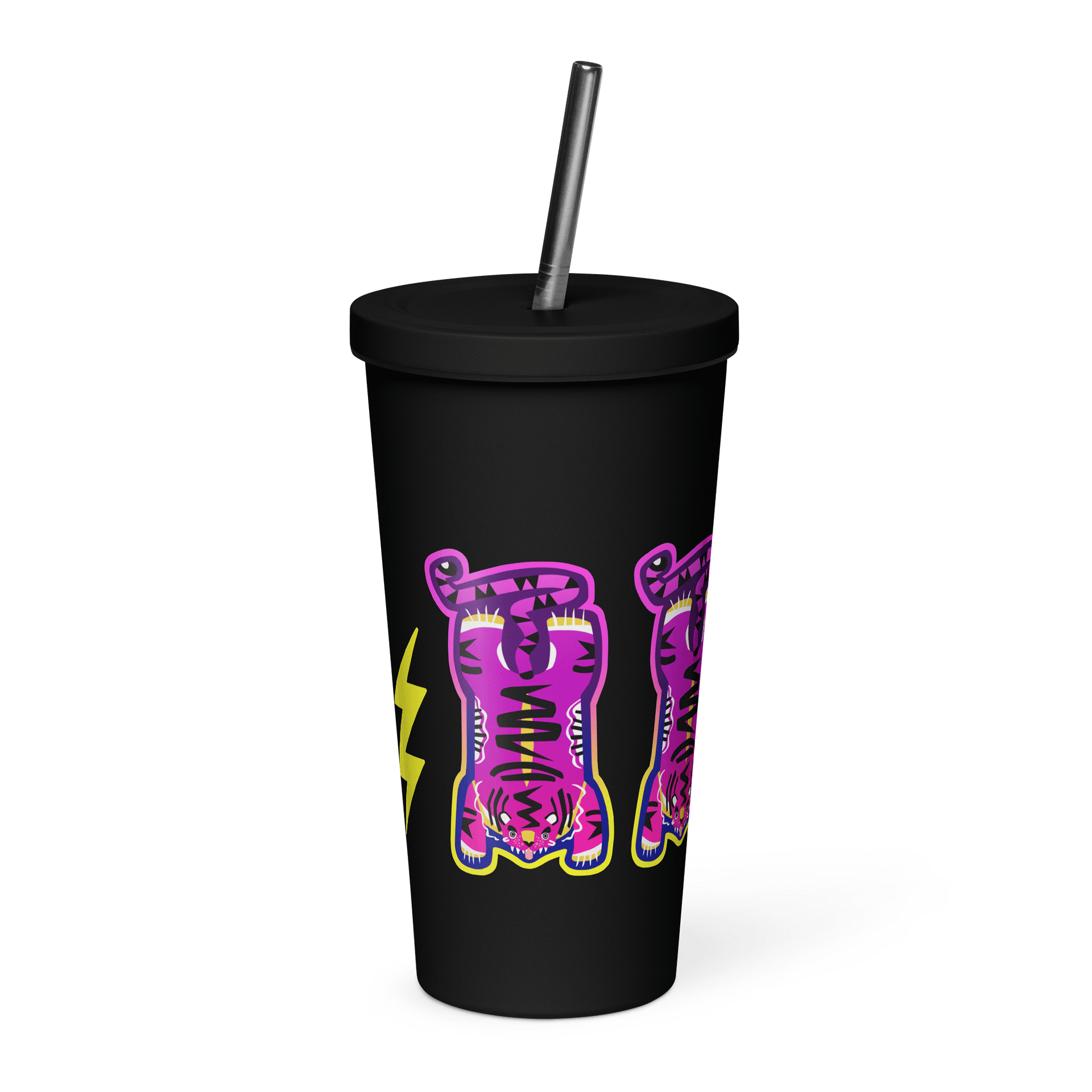 Pink and Purple Tiger - Tumbler in Black product image (6)