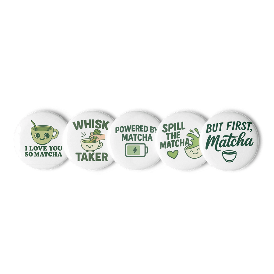 Matcha Moods – Pin Button Set (5-Pack) product image (1)