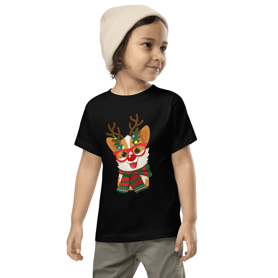 Festive Reindeer Dog Toddler T-Shirt product image (10)