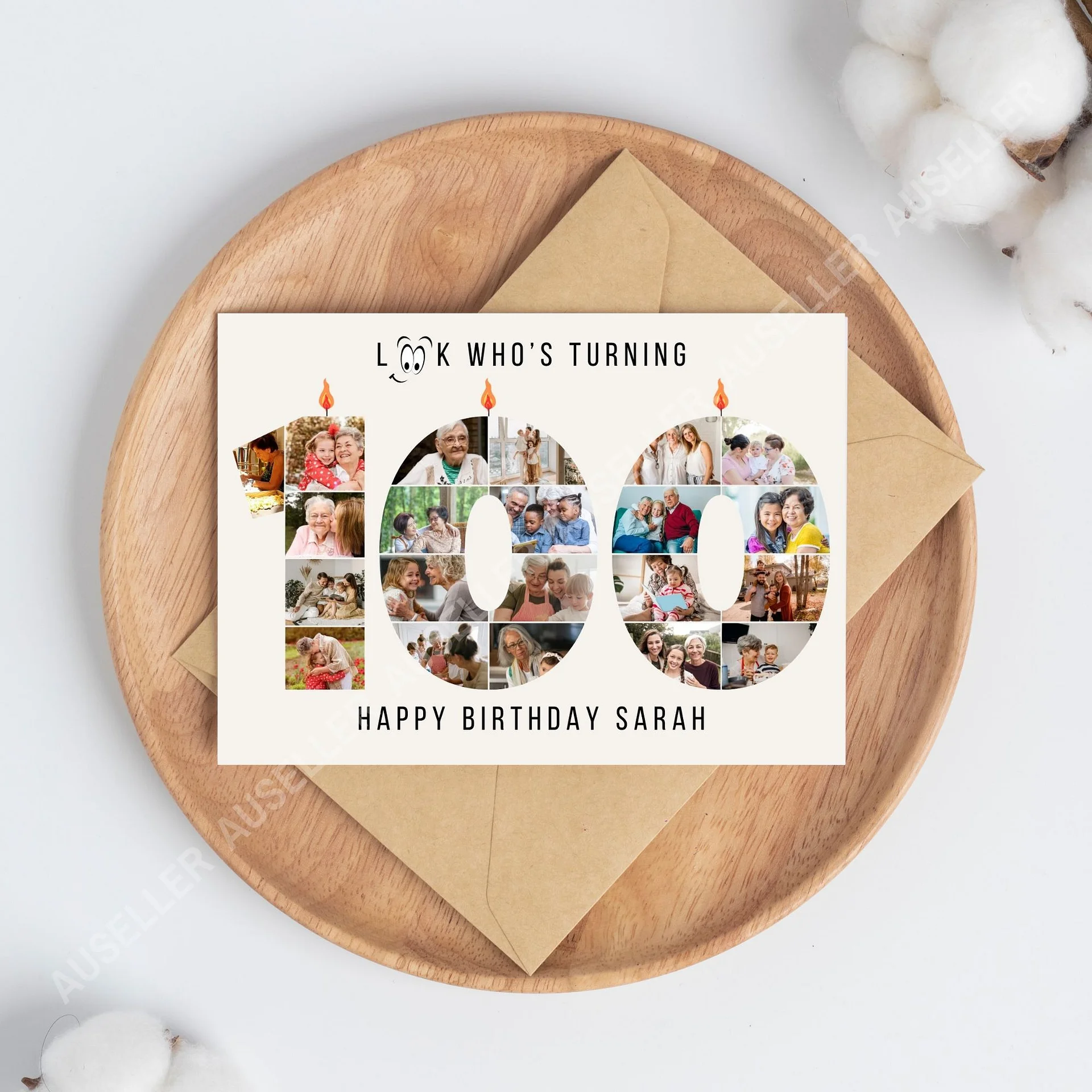 100th Birthday Number Photo Card Canva Template product image (4)