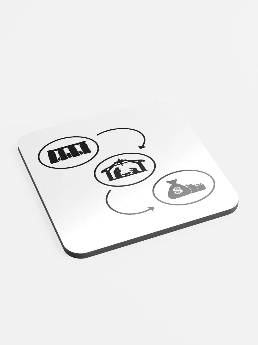 The Evolution of Christmas - Glossed Cork Coaster product image (1)
