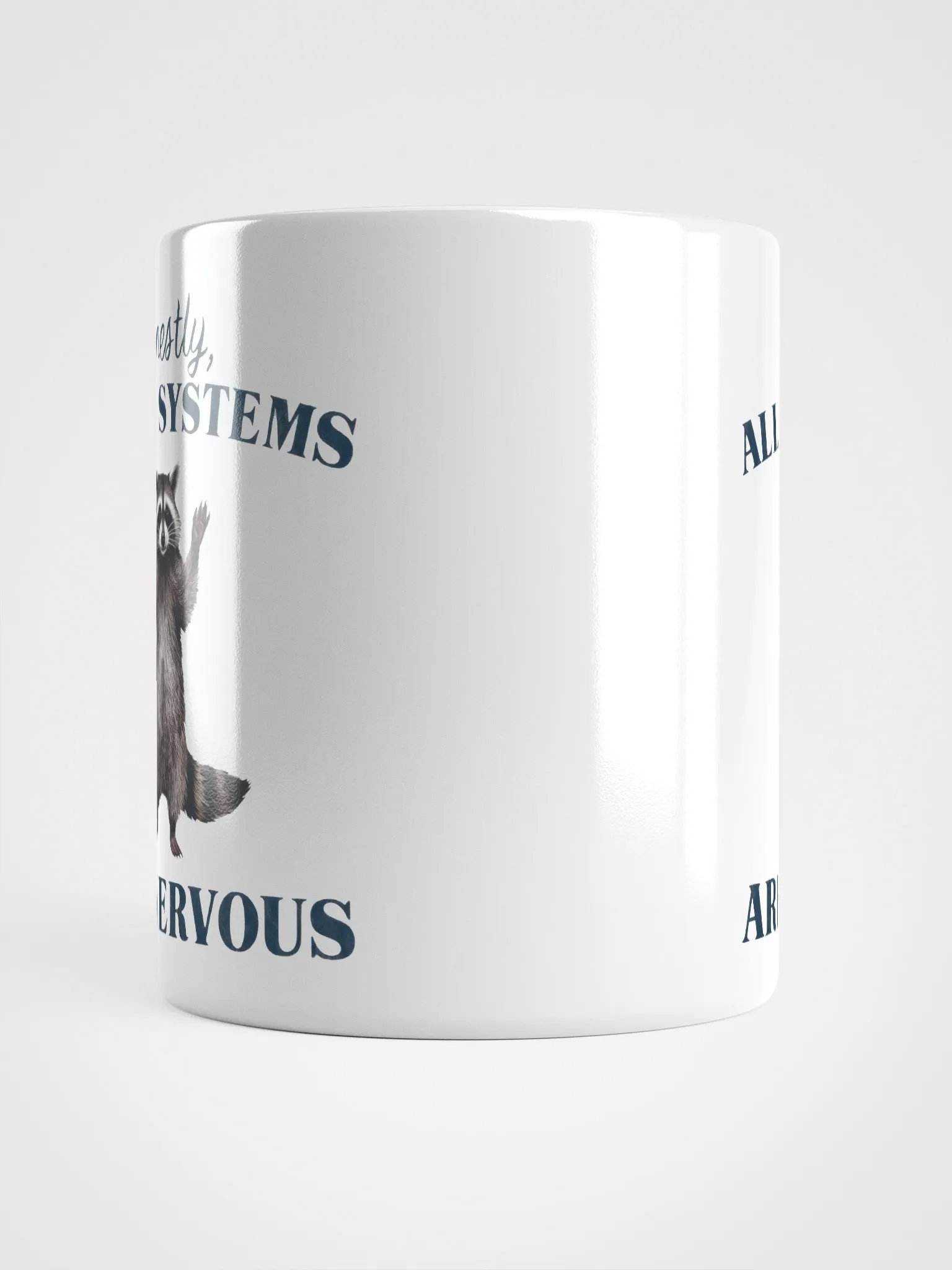 Nervous Raccoon White Mug product image (13)