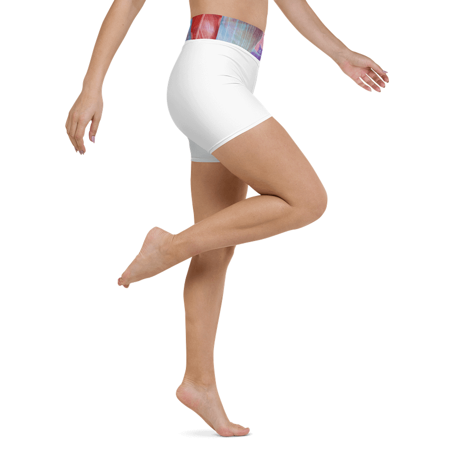 Paradise Breeze White Flow Yoga Shorts product image (5)