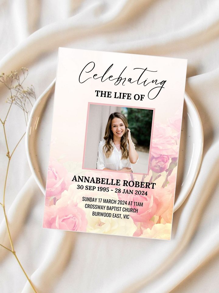 Rose Garden Funeral Program Canva Template product image (2)