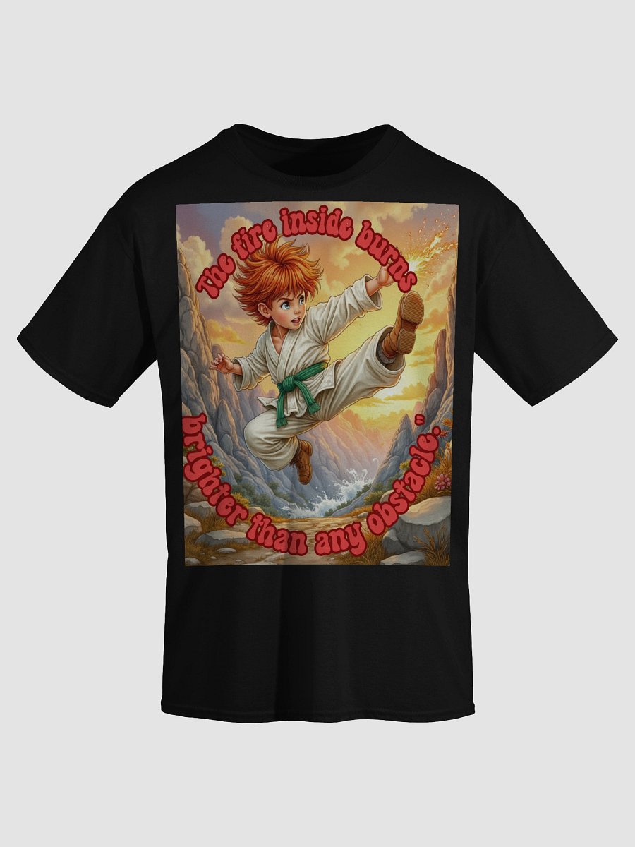 Flaming Kick – Green Belt Boy with Fiery Determination product image (3)
