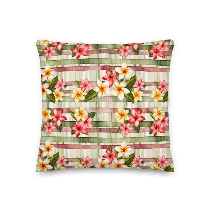 Tropical Striped Plumeria Cushion product image (2)