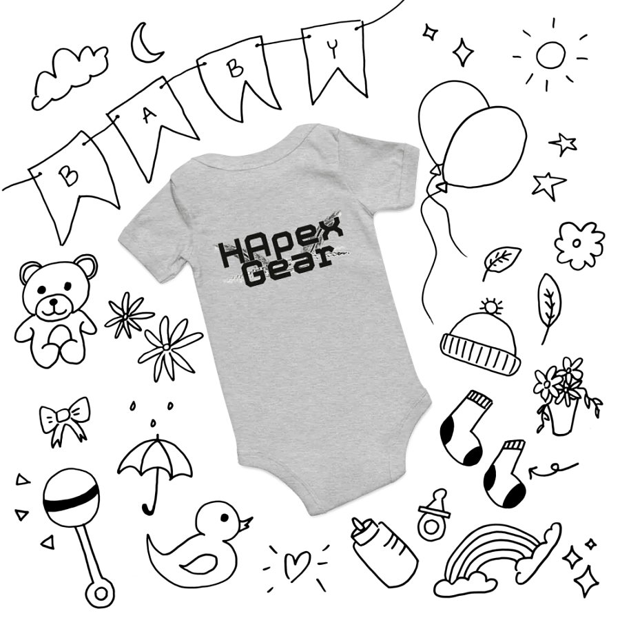 Baby Short Sleeve One Piece - Embroidered - Black HApex Gear Black Logo product image (7)