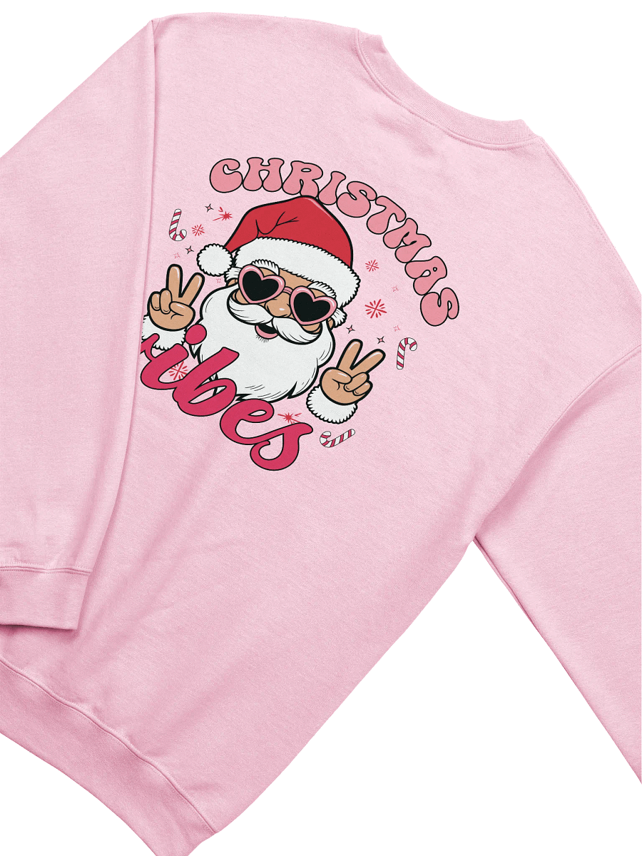 [Santa With Heart Glasses Christmas Vibes] Crewneck Sweatshirt product image (1)