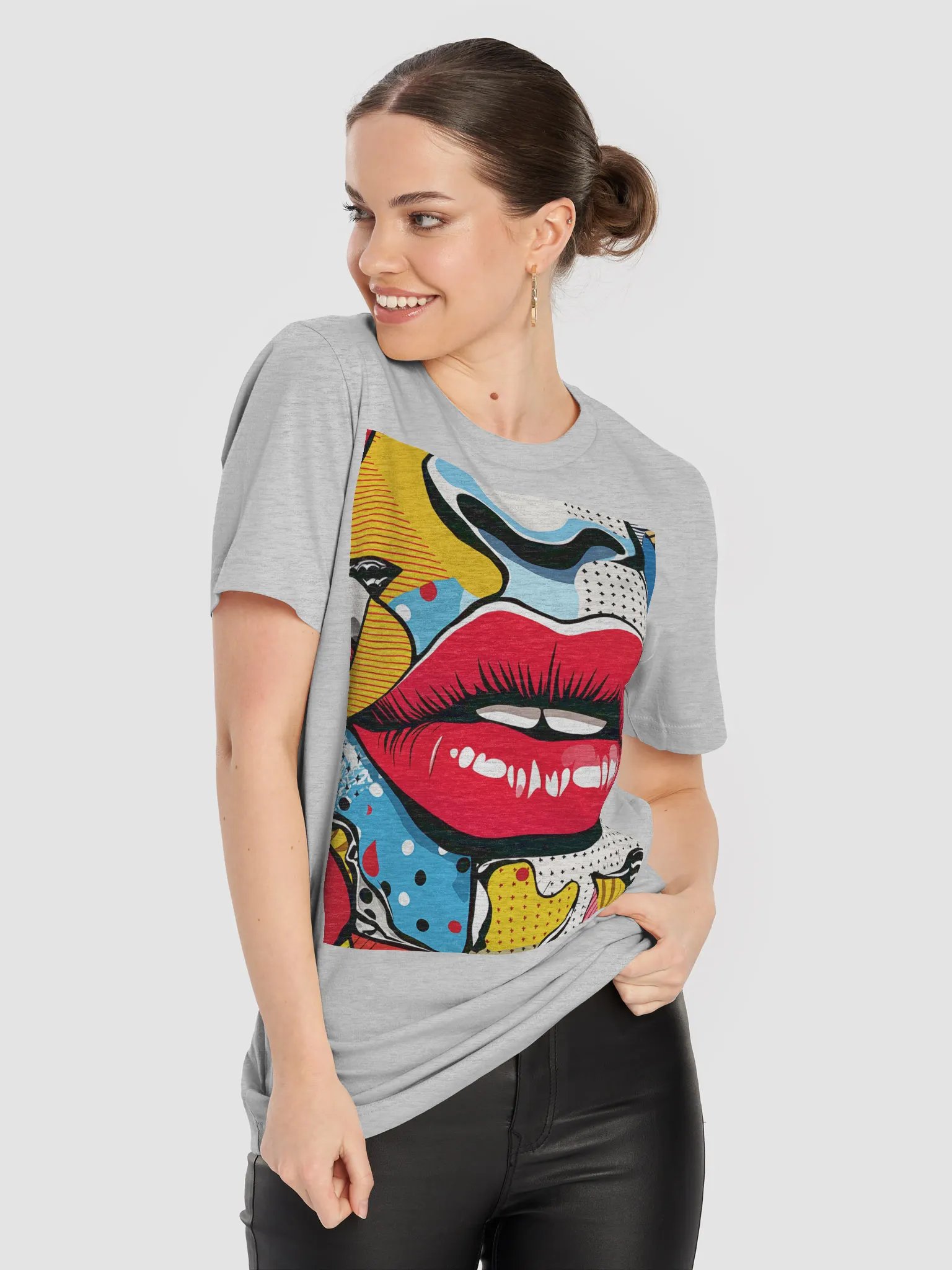 Pop Art Lips T-Shirt – Bold Retro Graphic Design, Colorful Statement Tee product image (7)