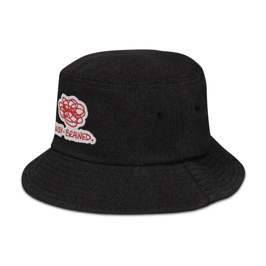 BUSY-BRAINED (red bubble design) denim bucket hat product image (4)