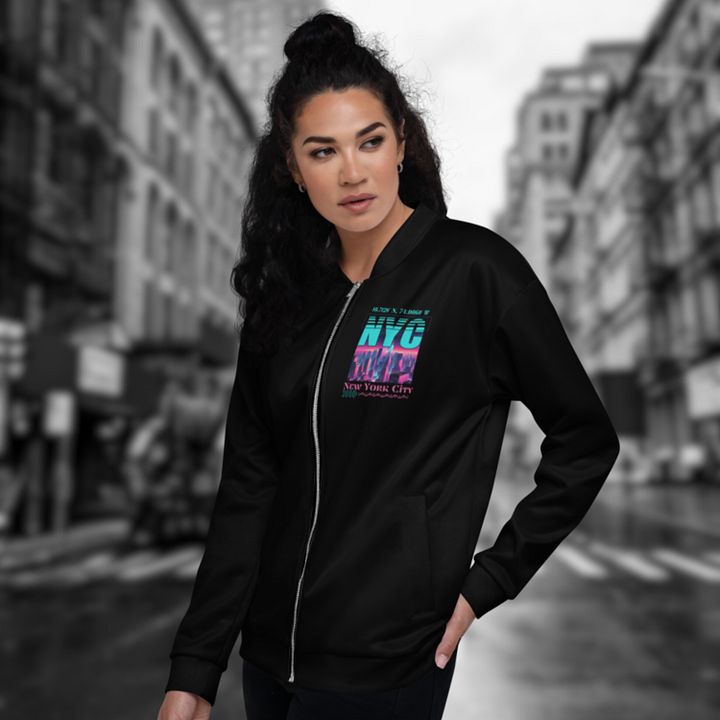 NYC New York City Graphic All Over Print Bomber Jacket product image (1)