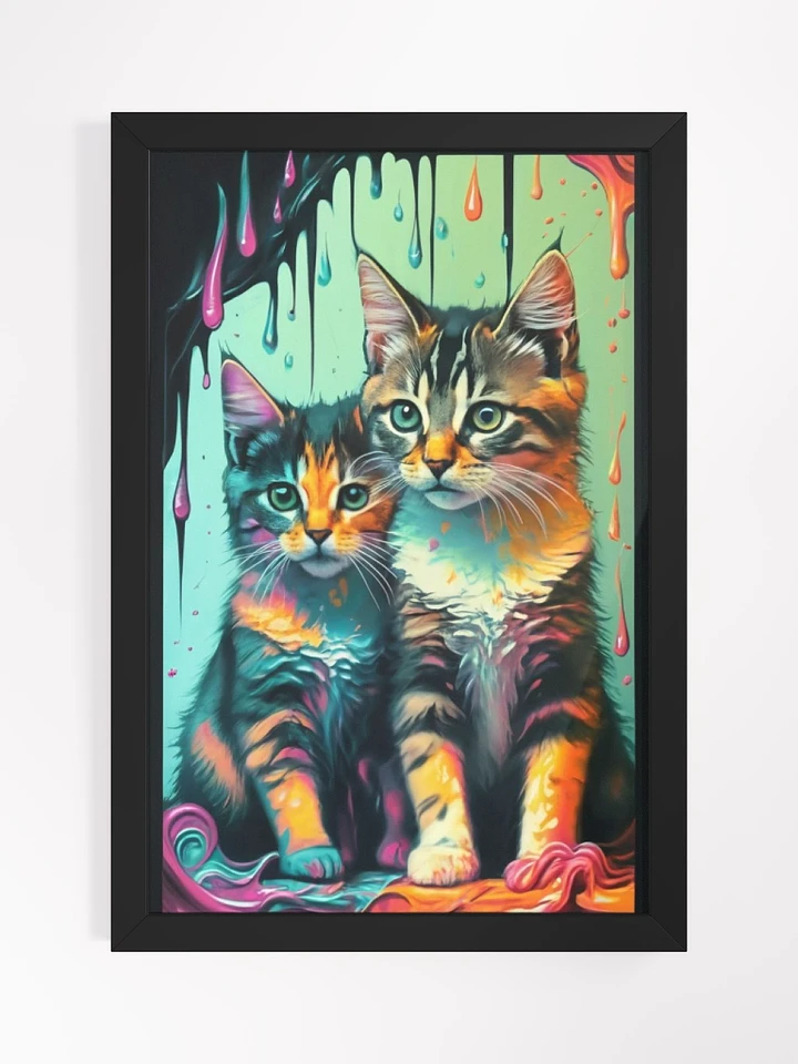 Rainbow Felines: Whimsical Cat Art Print for Playful Homes product image (2)