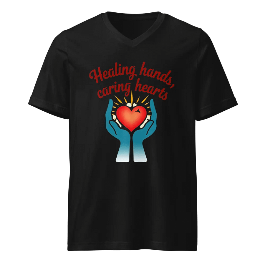 Healing Hands, Caring Hearts V-Neck Tee product image (1)