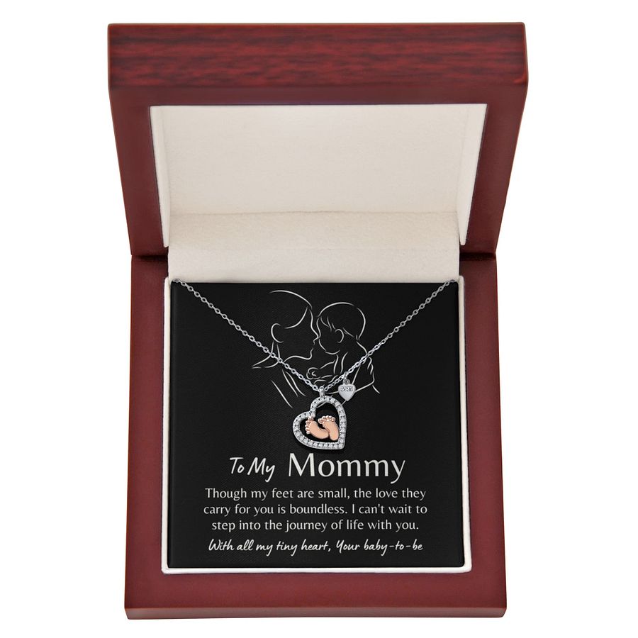 To My Mommy - Baby Feet Heart Necklace - Boundless Love product image (6)