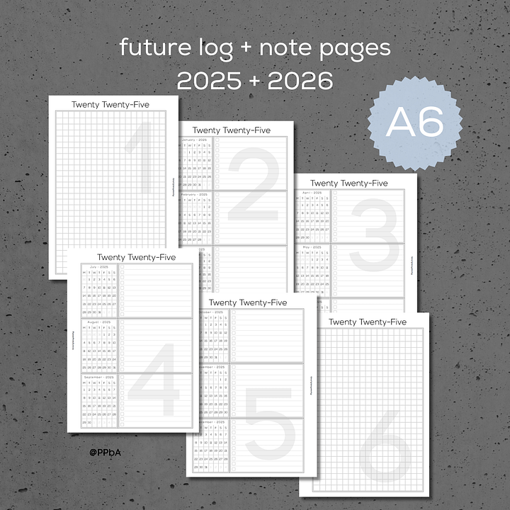 future log with note pages - A6 - 2025-26 product image (2)