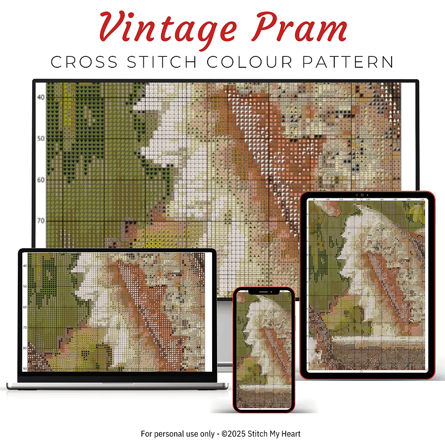 Vintage Pram Cross Stitch Pattern product image (3)