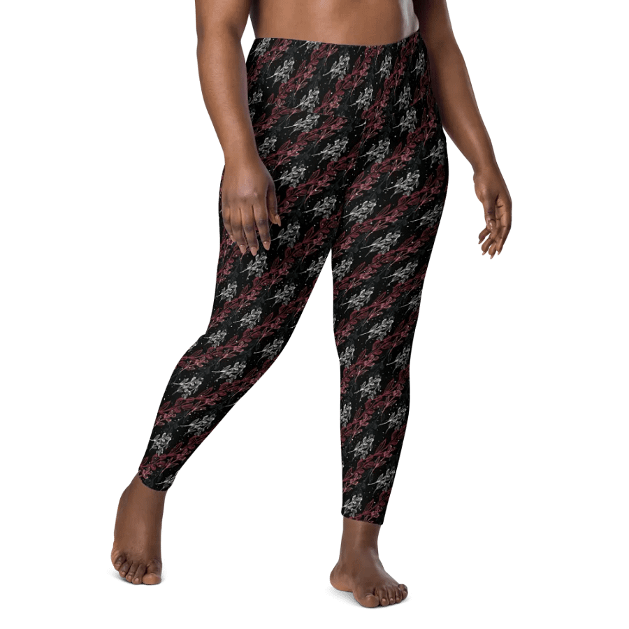 Black All-Over Print Leggings with Pockets product image (6)