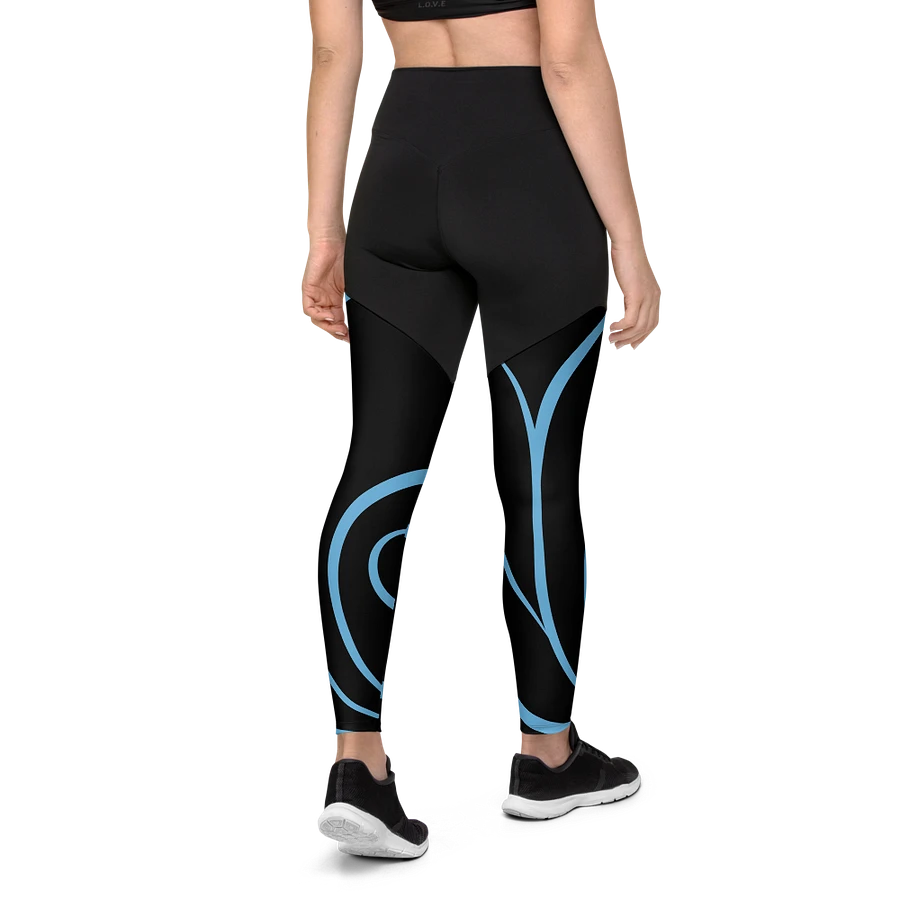 Flowing Blue Flourish All-Over Print Sports Leggings product image (6)