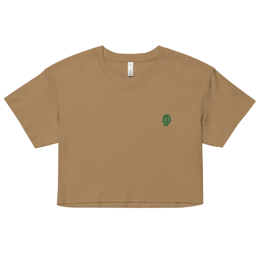 EXCLAIMING MENTALLY (L.C., moss) embroidered cotton crop top product image (13)