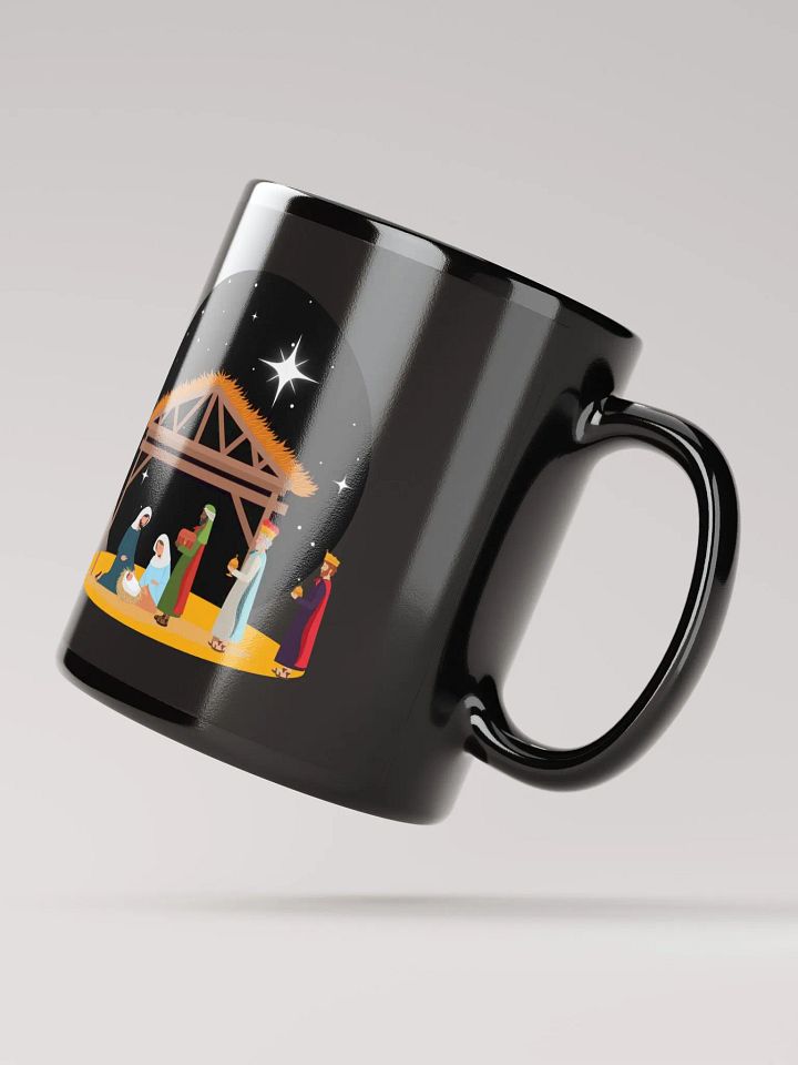 Christmas Holiday Manger Nativity Scene - Black Mug product image (3)