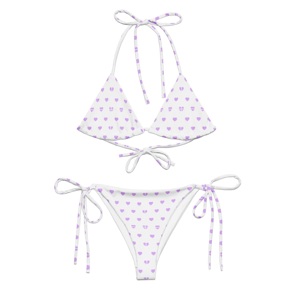 Pastel Heart Seamless Pattern String Bikini - v11 product image (1)