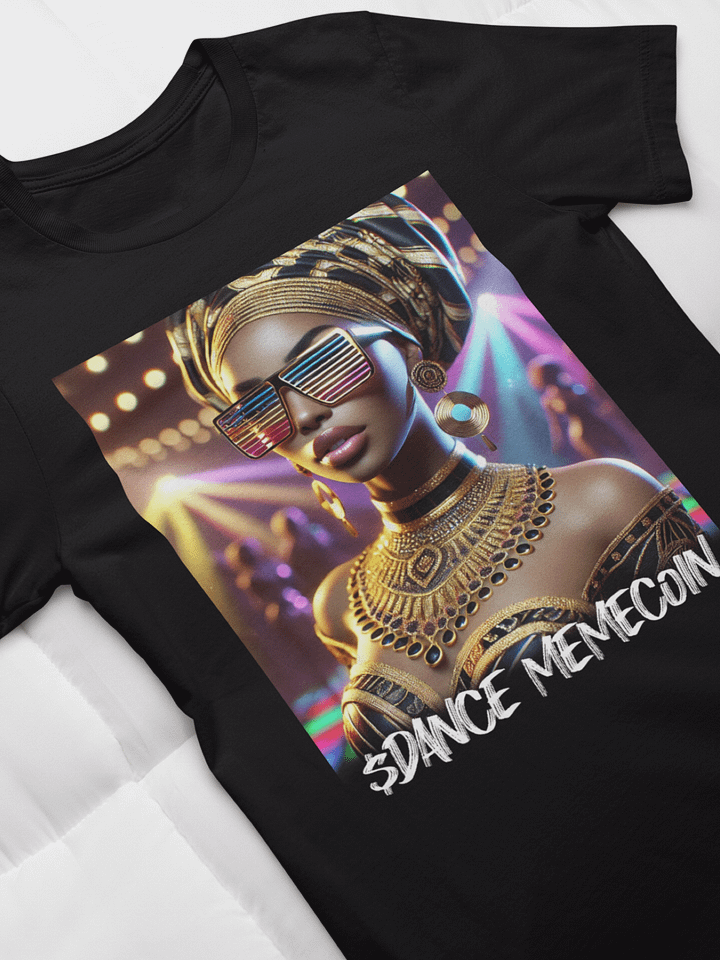 GOLD GODDESS - DANCE MEMECOIN - PREMIUM TEE - BLACK product image (1)