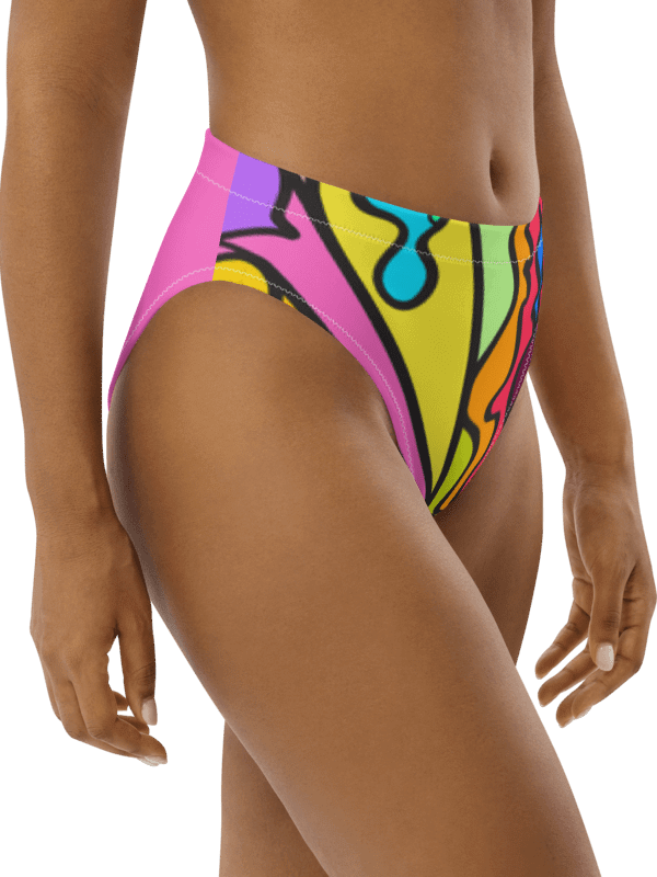 Vibrant Energy High-Waisted Bikini Bottoms - Wave at Sunset product image (5)