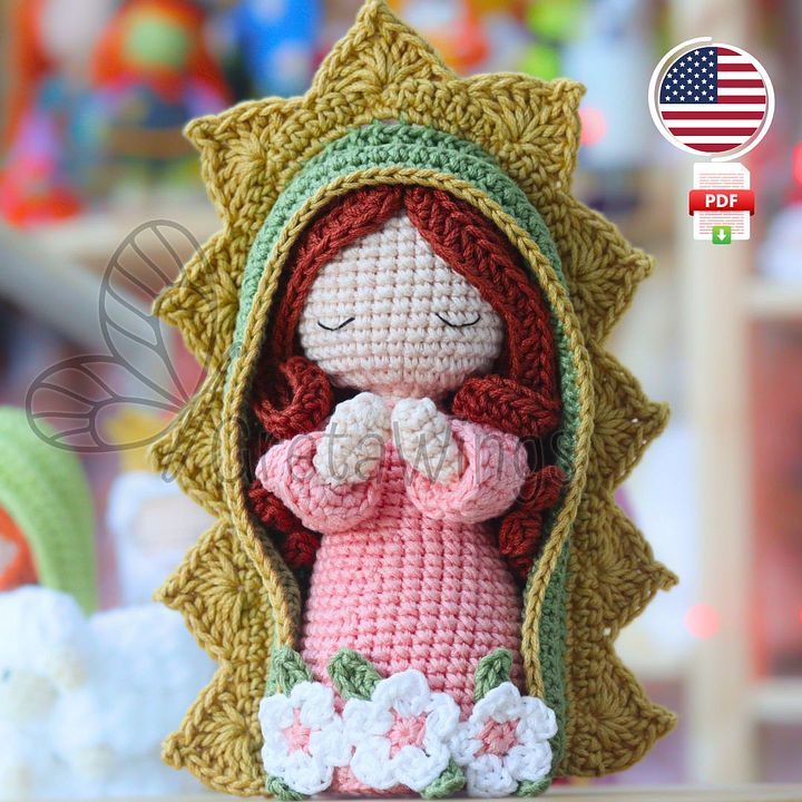 Virgin of Guadalupe Amigurumi Crochet Pattern - Virgen de Guadalupe Amigurumi Patrón de Crochet (digital download) product image (1)